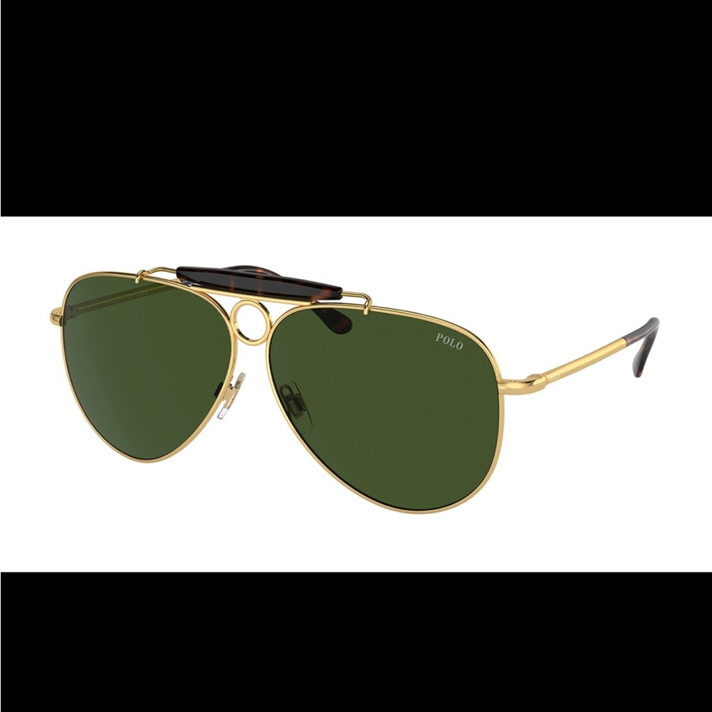 Polo by Ralph Lauren Gold Aviator Sunglasses